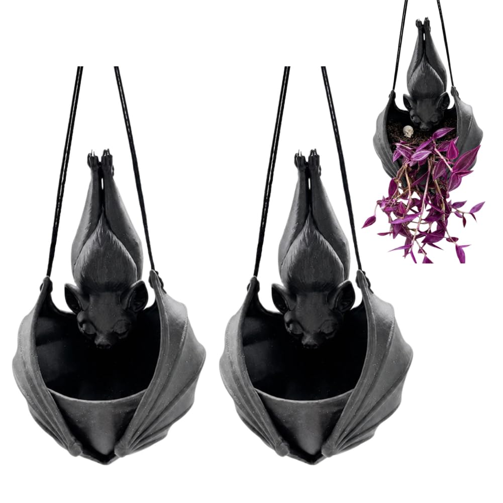 ​Hanging Resin Bat Flower Pot, Waterproof Gothic Plant Holder