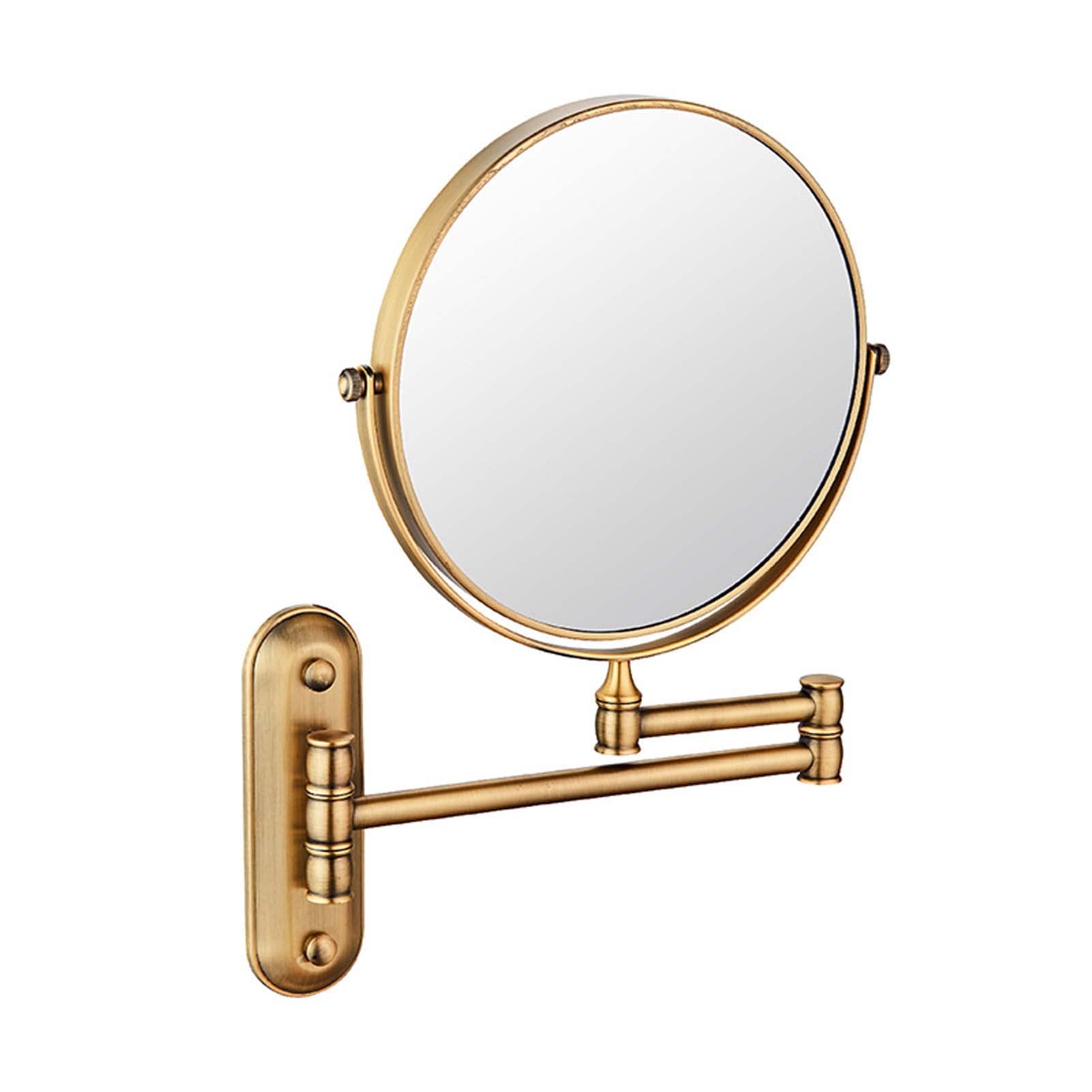 XKYLFFF Specchio per trucco con ingrandimento, Specchio cosmetico ingranditore 1X/3X/5X/7X/10X, Specchio per trucco montato a parete, Specchio cosmetico ingranditore rotondo bifacciale, Specchio cos