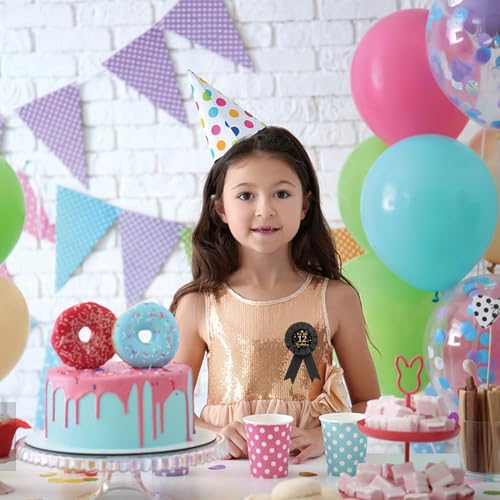 It's My 12th Birthday Tinplate Badge Pin, Gold Diamond Happy 12th Birthday Button Pin, Twelve Birthday Black Rosette Award Ribbon Pin for Girl, Brooch Buttons for 12 Years Old Birthday Party Decoration4