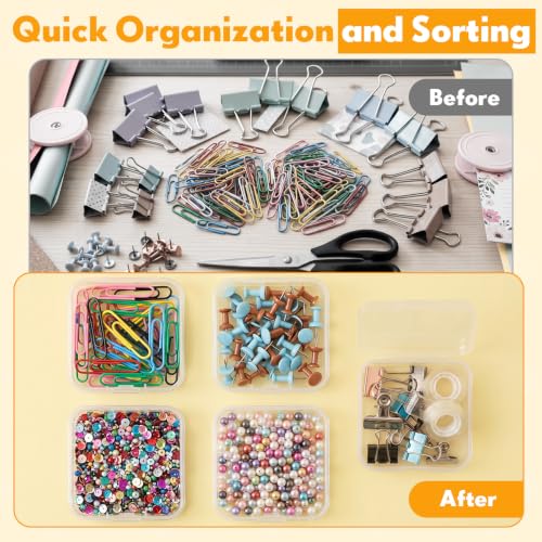 Image of Jetec 60 Pieces Mini Plastic Clear Beads Storage Containers Box for Collecting Small Items, Beads, Jewelry, Business Cards, Game Pieces, Crafts (2.1 x 2.1 x 0.8 Inch)