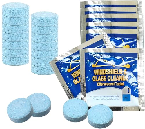 GZSYWZ 25 Pieces Windscreen Washer Tablets - Car Screenwash Wiper Cleaning Tablets Screen Wash Tablets for Cars Windshield Glass Kitchen Windows Cleaning Concentrated Solid Fluid Detergent Tablets