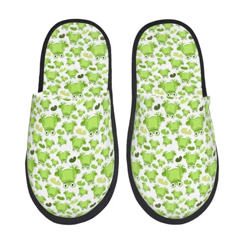 Cute Frogs Print House Slippers For Women And Men,Soft Slippers With Memory Foam,Non-Slip Indoor Home Shoes
