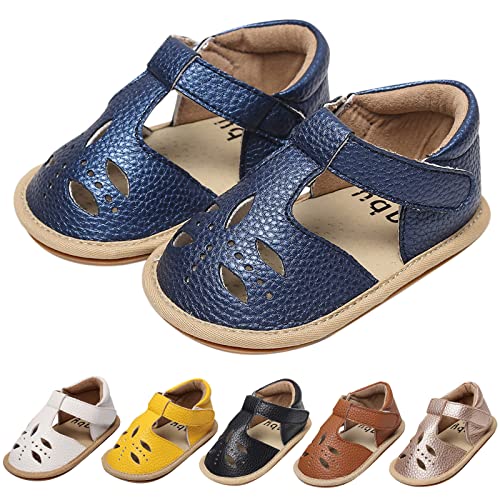 Baby Infant Boy Girl Sandals Shoes First Walking Shoes Soft Anti-Slip Rubber Sole Sneakers Fashion (Blue, 7 Toddler)