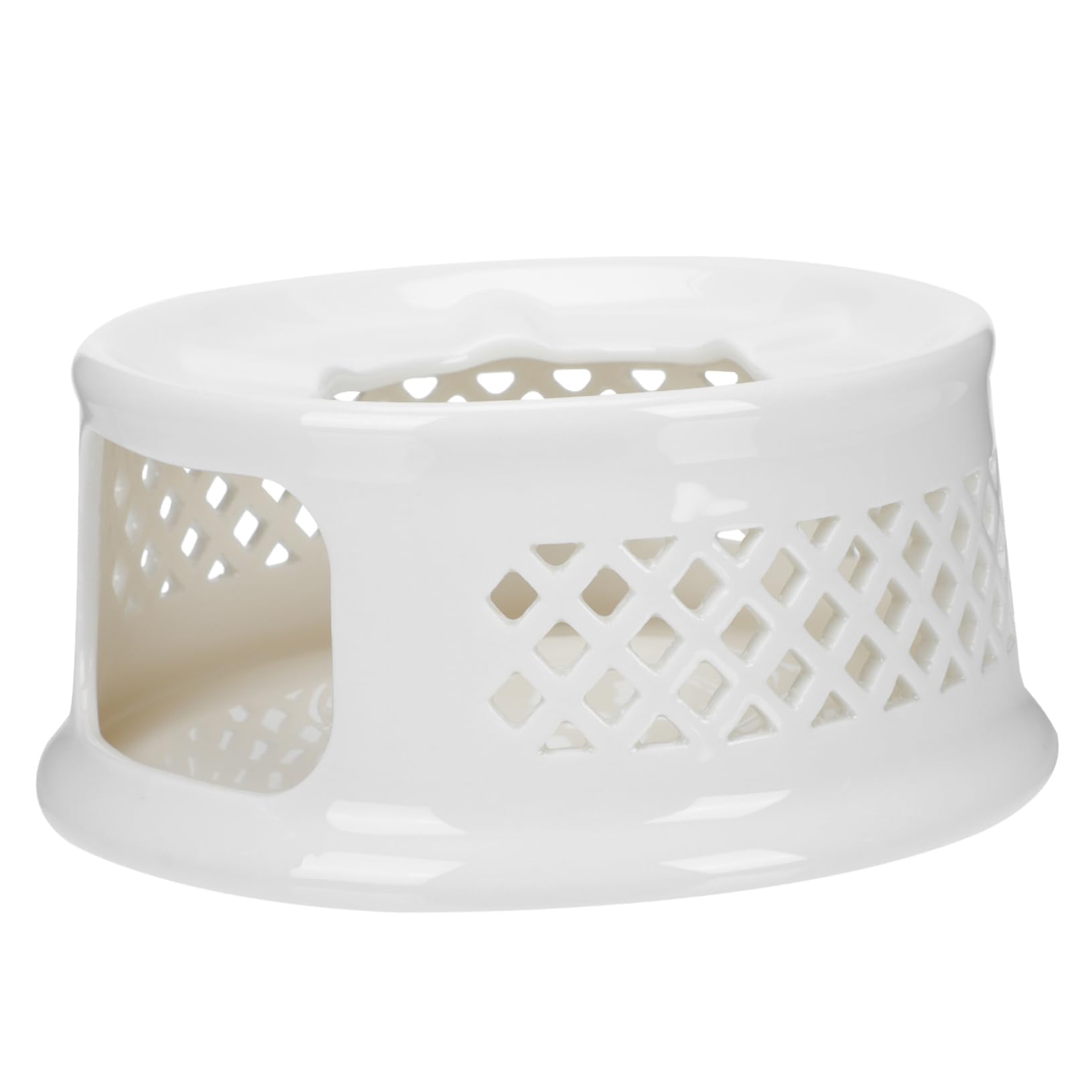 BIUDECO 1Pc Hollow Out Ceramic Teapot Warmer with Candle Holder Non Slip Base for Tea Brewing and Food Heating Elegant Decorative Tool for Home Use and Tea Parties