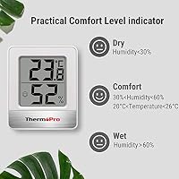 ThermoPro TP49W-4 digitales Mini Thermo-Hygrometer Thermometer Raumthermometer 4 er innen Temperatur und Luftfeuchtigkeitmessgerät mit Smiley-Indikator – Ansicht 5