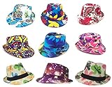 Chachlili 6 Multiple Style Full Color Prints Fedora Hats And Styles Random Assortment Beach, Flowers, Hawaii, Lightweight Classic WHOLESALE BULK LOT