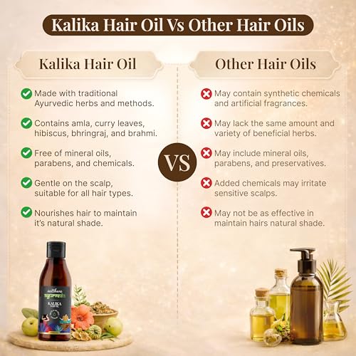 Image of Satthwa Kalika Hair Oil 150ml | Ayurvedic Oil for Grey Hair | With Amla, Hibiscus & Bhringraj | Helps Reduce Greying, Strengthen Roots & Add Shine