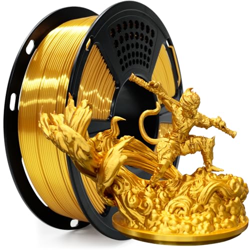 GEEETECH PLA フィラメント 1.75mm シルクゴールド、 3Dプリンター用フィラメント、寸法精度+/-0.02mm 正味量1KG (silk gold)