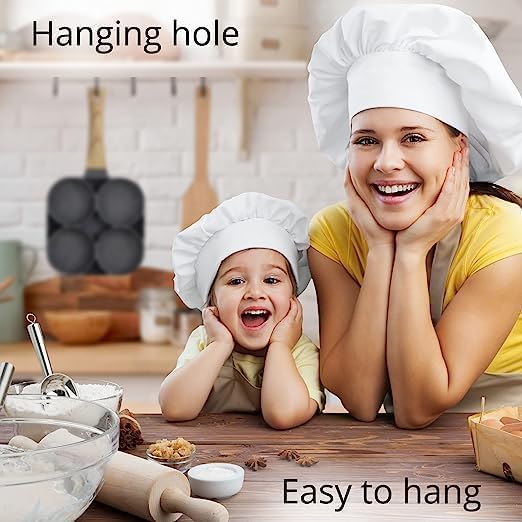 Cartxomy Egg Frying Pan Nonstick Pancake Pans 4-Cups cookware Pancake, Omelette Pan, Idli Non stic plat Harmless with Handle for Electric Stove for Kitchen for Induction Cooker. 3