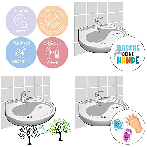 LK Trend & Style Hygiëne set met 4 x XXL muurstickers en tegelstickers + 2 wastafelstickers + een magische boomsticker