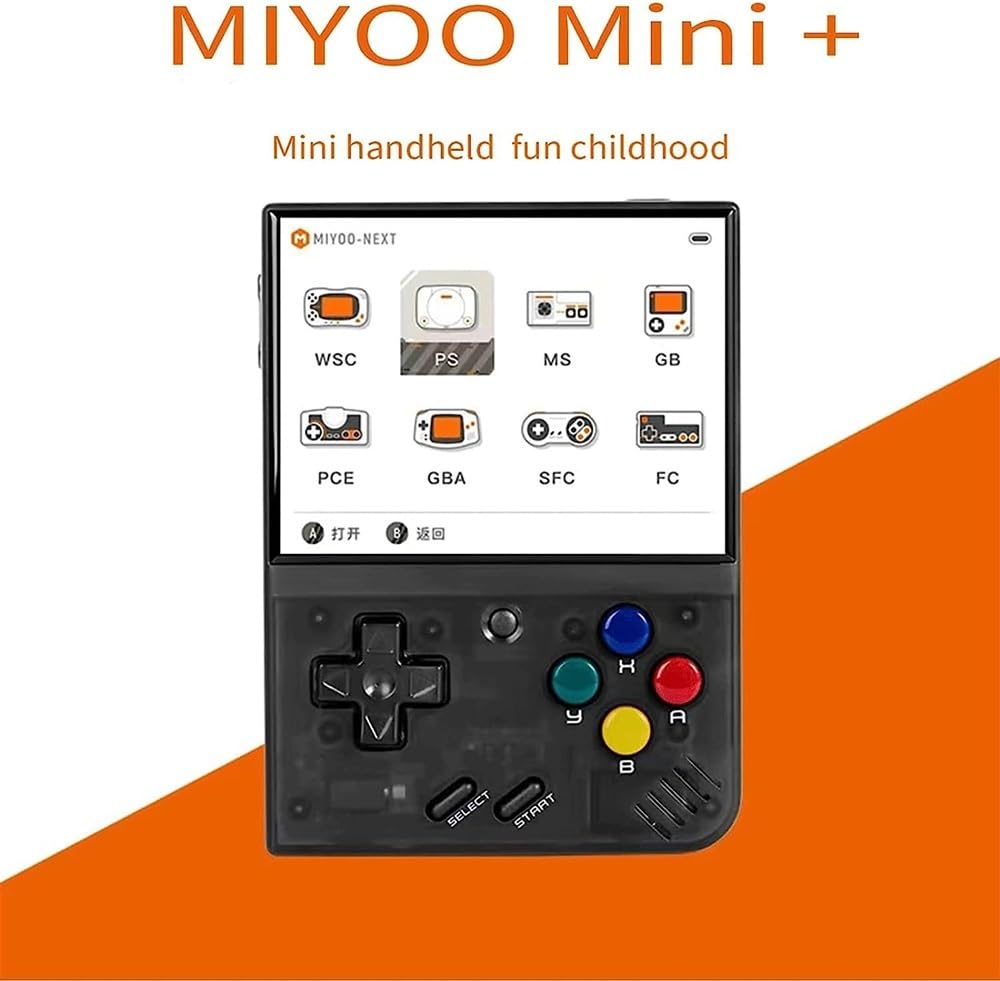 Consola de juegos portátil, consola retro de código abierto con tarjeta TF de 64 GB, más de 7000 juegos clásicos, soporte WiFi