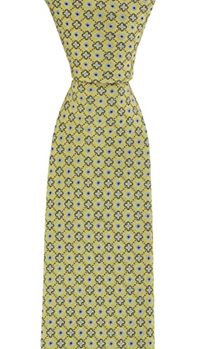 Cravate en soie géométrique jaune à motifs diamant chic