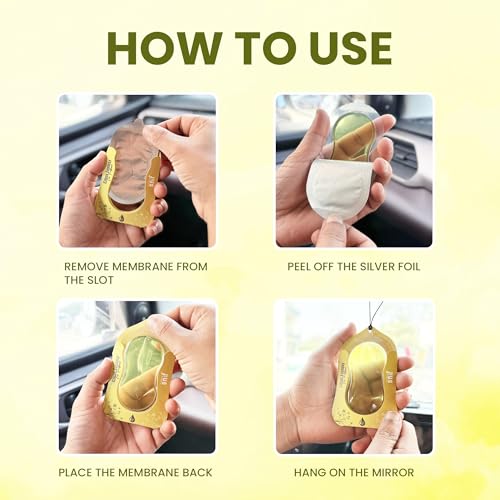 Image of Car Air Freshener Hanging - Snif Gel Car Perfume, Essential Oil Based Long Lasting Car Fragrance (30-45 Days), Odor Eliminator Auto Air Freshener for Car - Citrus Fantasy