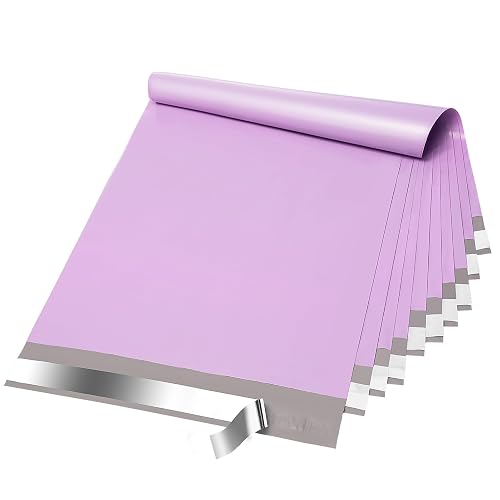 Fuxury Poly Mailers 12x15.5" 50Pcs,Shipping Bags For Clothing,Light Purple | Strong Adhesive Packaging Mailers Poly Bags,Waterproof Self Seal Mailing Envelopes for Clothes Small Business,Boutique&Online