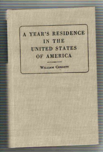 A Year's Residence in the United States of Amer... 0678005168 Book Cover