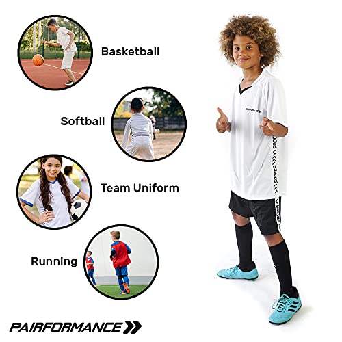 Pairformance Set Of Soccer Sleeve T Shirt Jersey And Shorts For Boys And Girls Sport Team Uniform & Training Indoor/Outdoor. 2 Pieces Clothing Age 10-12 (Large, Green) S9-Green-L #TOP5