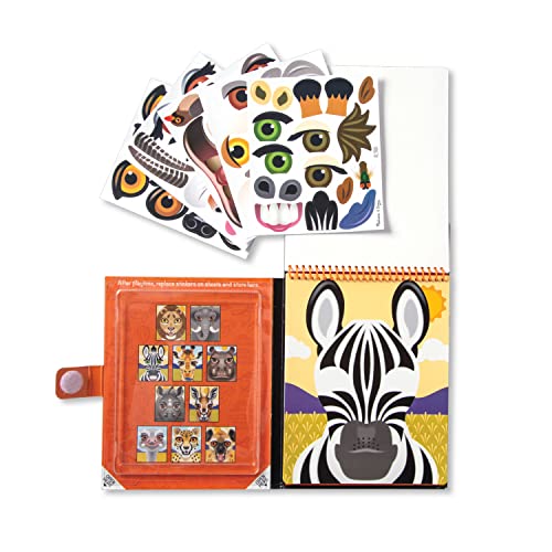Melissa & Doug Make-A-Face Reusable Sticker Pad Animals 3 Pack (Safari, Farm, Pets)