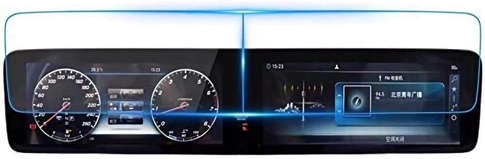 MBSIX Tempered Glass Screen Protector Compatible with 2020-2023 G550 G63 AMG/Maybach GLS Mbux 12.3 Inch Touch Screen,HD Clear,Scratch-Resistant,Anti Glare,Protecting Mercedes Benz Dual 12.3 Inch Screen