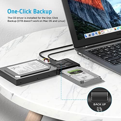 Unitek USB 3.0 to IDE and SATA Converter External Hard Drive Adapter Kit for Universal 2.5/3.5 HDD/SSD Hard Drive Disk, One Touch Backup Function, Included 12V/2A Power Adapter