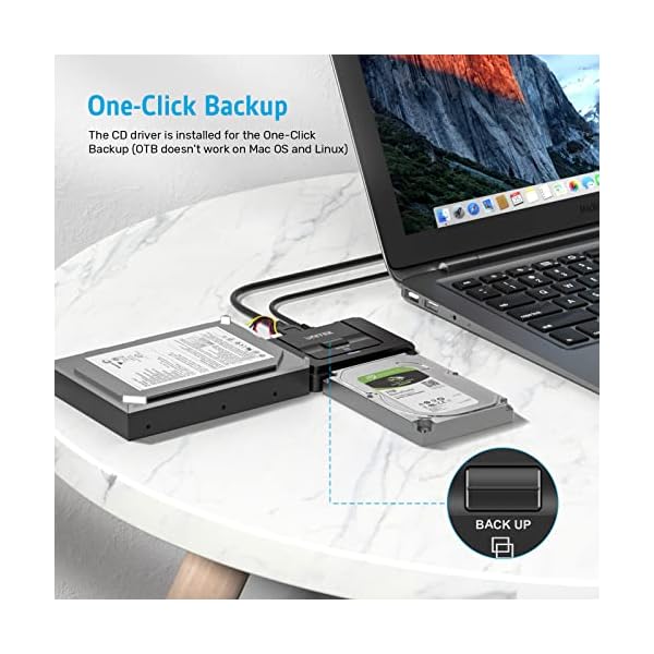 UNITEK USB 3.0 zu IDE SATA Konverter Externer Festplattenadapter für 2.5/3.5 Zoll HDD SSD Festplatten Unterstützung OTB mit Externe DC 12V 2A – Bild 4