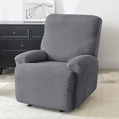 Funda de sillón relax elástica de 4 piezas lavable y ajustable para sofá reclinable 3