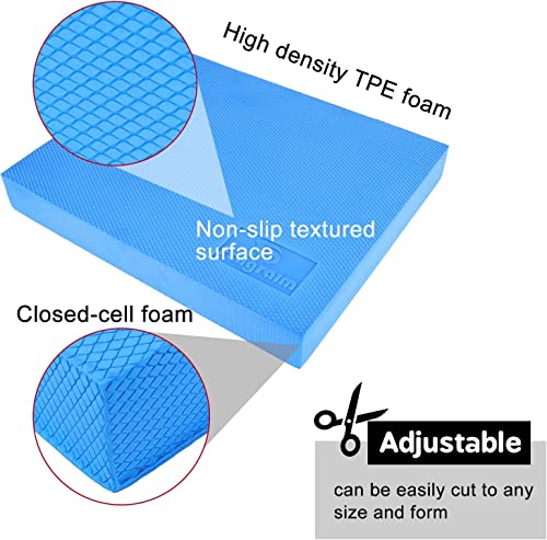 Balance Pad, Non-Slip Foam Mat & Ankles Knee Pad Cushion For Physical Therapy, Rehabilitation, Core Balance And Strength Stability Training, Yoga & Fitness, 15.7 X 13 X 2 Inch (Blue) #TOP2