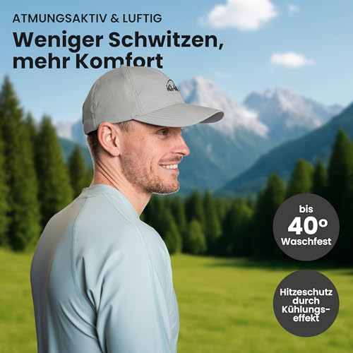iQ-UV Schutz Kappe Unisex Weiß 55-61cm – Atmungsaktive Laufkappe für Herren & Damen – Bequeme Running Cap für Sommer – Sonnenkappe für Herren & Damen ideal für Outdoor-Aktivitäten