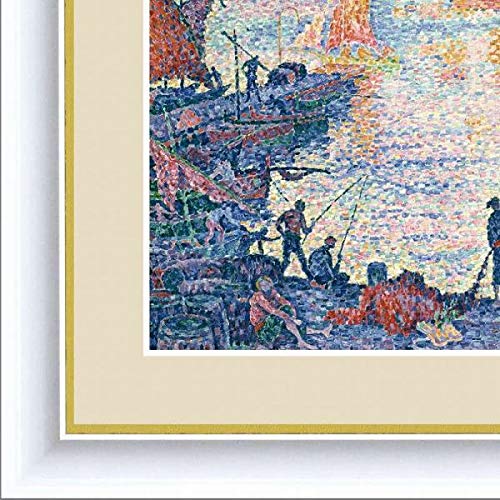 Amazon.co.jp: シニャック『サン=トロペの港』高精彩工芸画+手彩 風景