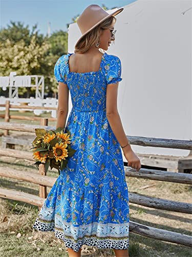 Robe d'été bohème taille haute flatteuse à volants romantiques - 3