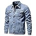 RTRDE Man Jackets for Fall, Denim Long Sleeve Lightweight Trucker Jackets Fashion Jean Coat with Pockets Mens Clothes Jackets Tech Clothes Winter (XL, Blue)