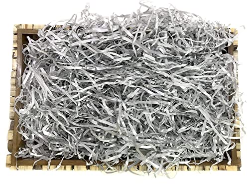 Image of Eco Sarras Confitti Shredded Paper Crinkle Grass Strips for Gift Tray Hamper Packaging, Box Filler, Basket Filler, Christmas Festival Decoration Paper (100 GM, Metallic Silver)
