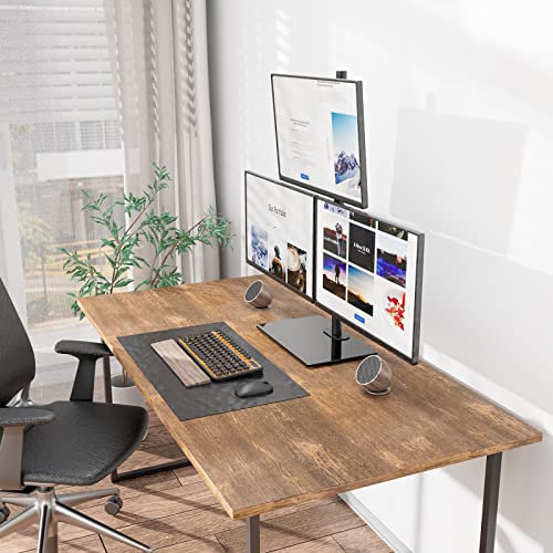 Image of WALI Triple Monitor Stand, Height Adjustable Free-Standing Monitor Desk Mount, fits 3 Computer Screens up to 27 Inch, Holds up to 22lbs per Arm (GMF003)