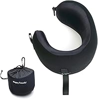 Vista 19 de C CUSHION LAB Almohada de viaje, galardonado diseño ergonómico patentado para mentón y cuello, almohada de espuma viscoelástica para el cuello