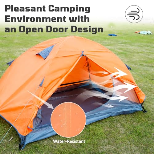 Image of Tree Fox Camping Tent 2 Person Waterproof Portable Instant Tent with 1-Minute Setup Lightweight Tent Suitable for Camping Beach Outdoor Travel Backyard