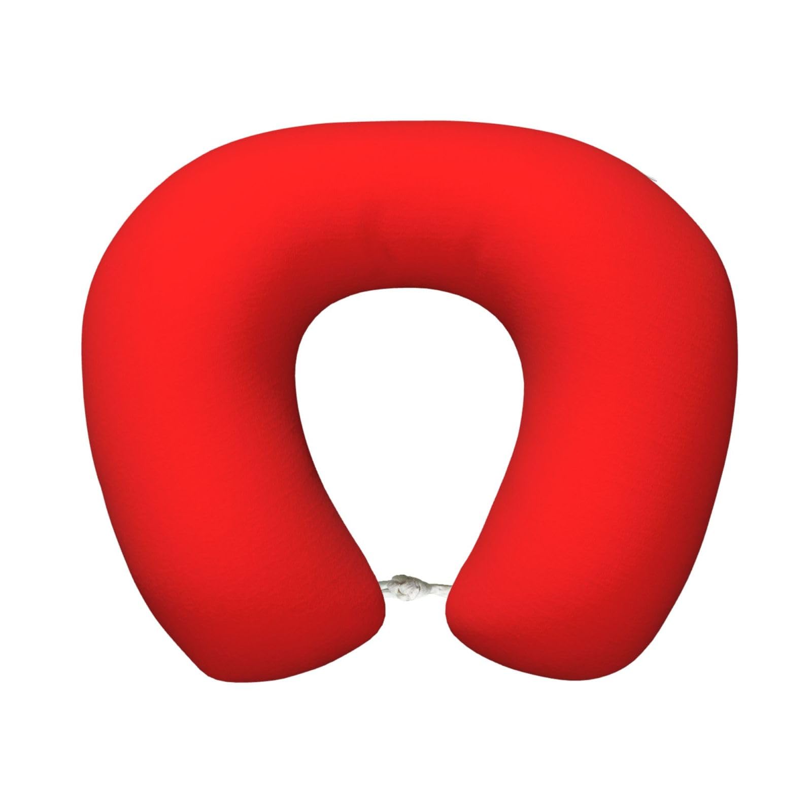 XingFox Red Print Travel Pillow Memory Foam, Portable Neck Pillow for Airplane, Car and Office