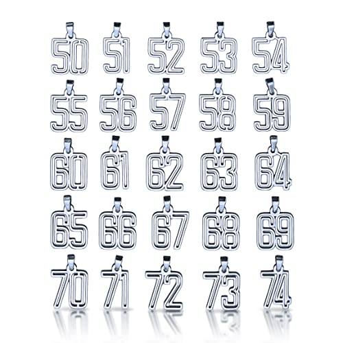 Elite Athletic Gear 00-99 Varsity Number Pendant With Chain Necklace - Stainless Steel4