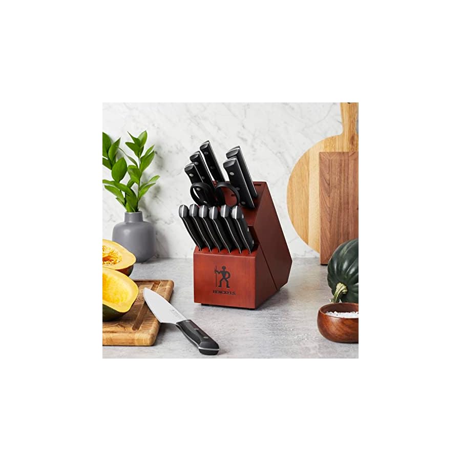 HENCKELS Everedge Dynamic Razor-Sharp 14-Piece Knife Set with Block, Chef Knife, Bread Knife, Steak Knife, German Engineered Informed by 100+ Years of Mastery