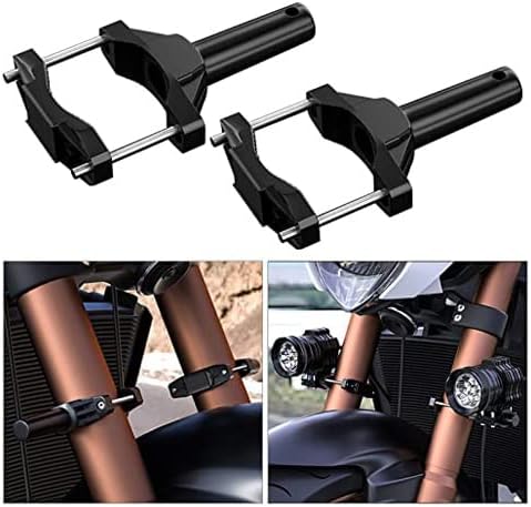 Motorcycle Headlight Brackets, Motorcycle Spotlights Mounting Brackets, 2Pcs Universal Work Light Tube Clamps Extension Holders for Motorbike Bumper Fork Mount
