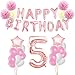 Produktbild KUNGYO Geburtstag Dekorationen Kit-Rose Gold Happy Birthday Banner-Riesen Anzahl und Sterne Helium Folienballons, Bänder, Papier Pom Blumen, Latex Ballons, Elegante Party Supplies für Frauen (5)