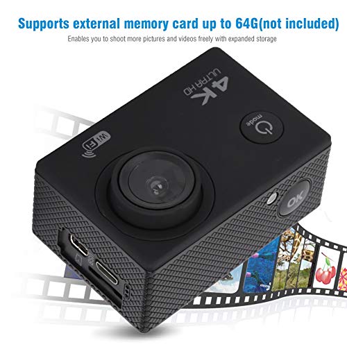 Mugast Videocamera HD, 4K Wireless Sports Action