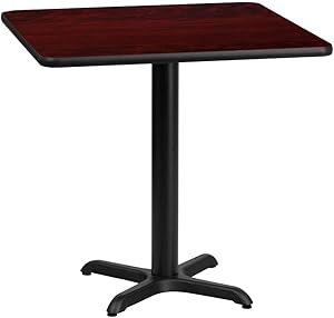 Flash Furniture 24'' Square Mahogany Laminate Table Top with 22'' x 22'' Table Height Base