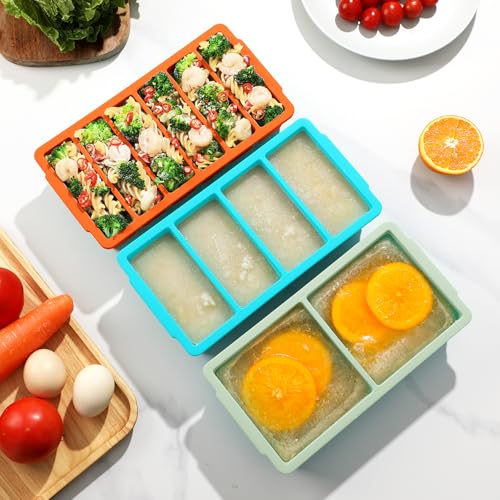 Doasuwish 3-Pack Silicone Freezer Trays with Lid,2 Large 2-Cup(500ml)&4 Medium 1-Cup(250ml)&6 Small 1/2-Cup(125ml) Soup Freezer Container Molds,Ice Cube Tray For Meal Prep&Freezing Soup,Stews,Sauces by Doasuwish - Used condition - Image 8