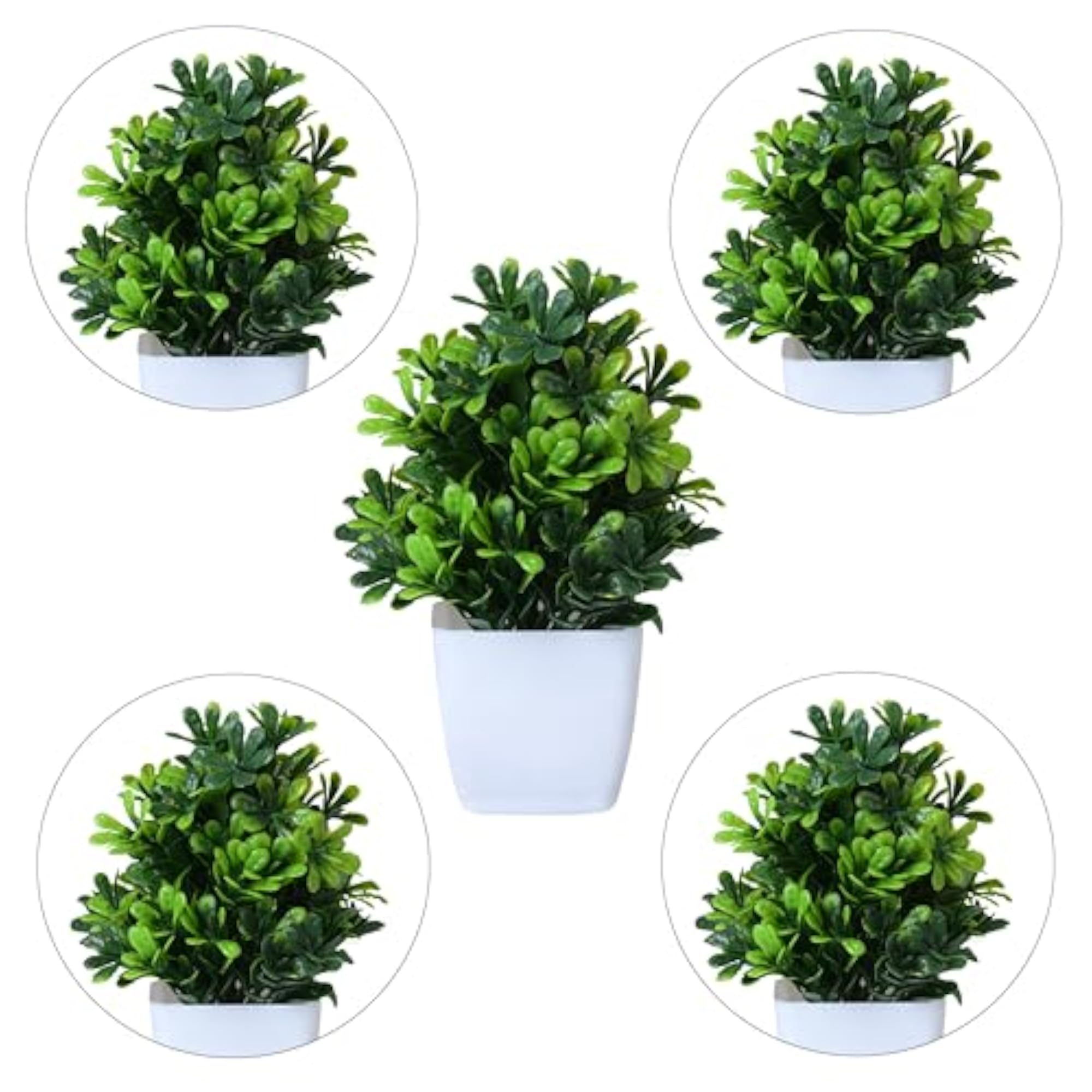 Artificial Plant with White Pot, Modern Indoor Decor