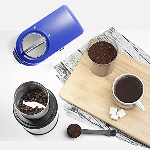 Chulux Single Serve Coffee Maker With Electric Wet & Dry Coffee Coffee Grinder,One Button Operation With Capacity 5 To 12 Ounce,Blue #TOP2