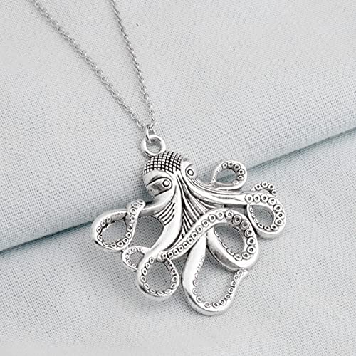 BEKECH Octopus Pendant Necklace Octopus Theme Nautical Jewelry Ocean Animal Gift for Octopus Lover Squid Lover Sea Fan Pirate Accessory for Her3