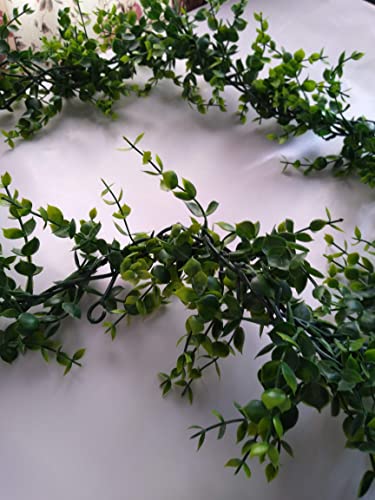 Boxwood Garland Greenery for Wedding Reception Table, Fireplace Mantel, Parties, 5.5 Feet Long