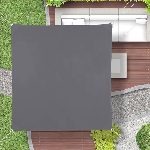 Filet d'ombrage gris clair 6x6m avec kit de fixation complet - 4
