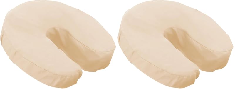 LONDON LINENS Capas de microfibra para apoio facial de mesa de massagem, 4 unidades, Natural, Pacote com 2