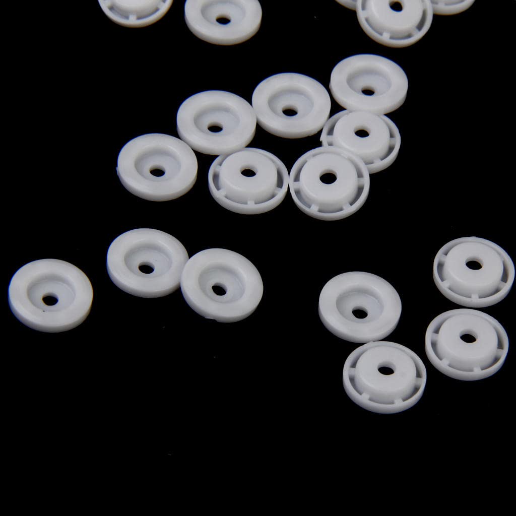 Broche Botones Prendedores Botones Invisibles Botones for Pantalones, 200 Juegos T5 Broches de presión de Resina de plástico Blanco Sujetadores Botón de presión