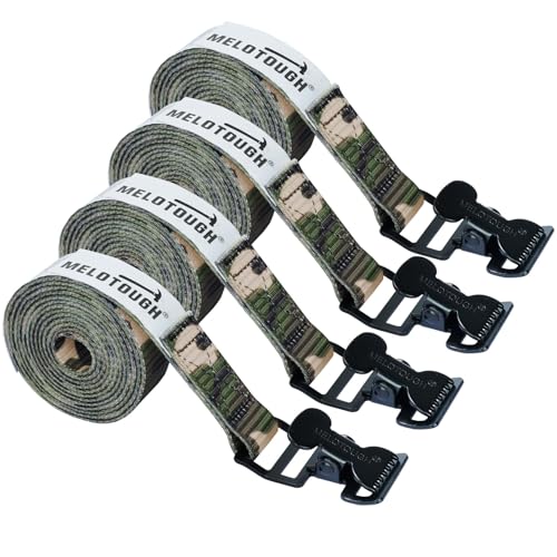 MELOTOUGH Confezione da 4 cinghie per supporto per albero mimetico da 1,8 m, cricchetto resistente e cinghie multiuso per accessori Summit Treestand, sicurezza per caccia ai cervi, stabilizzatore e
